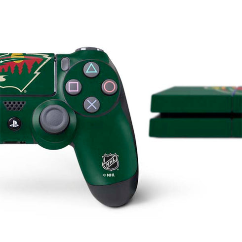 NHL Minnesota Wild Distressed PS4 Console and Controller Bundle Skin