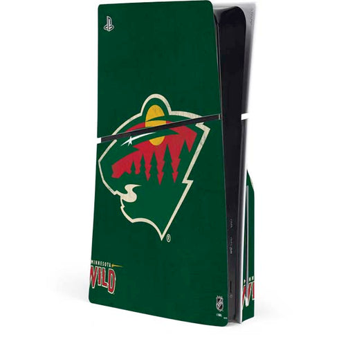 NHL Minnesota Wild Distressed PS5 Slim Disk Console Skin