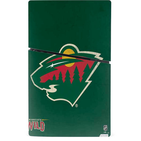 NHL Minnesota Wild Distressed PS5 Slim Digital Edition Console Skin