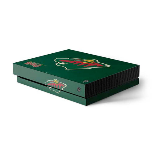 NHL Minnesota Wild Distressed Xbox One X Console Skin