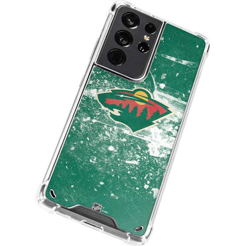 NHL Minnesota Wild Frozen Galaxy S21 Ultra 5G Clear Case