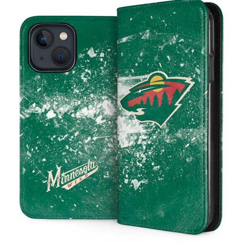 NHL Minnesota Wild Frozen iPhone 15 Plus Folio Case
