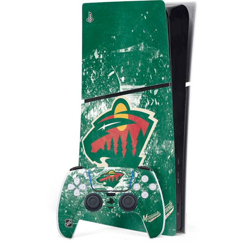 NHL Minnesota Wild Frozen PS5 Slim Digital Edition Console Skin
