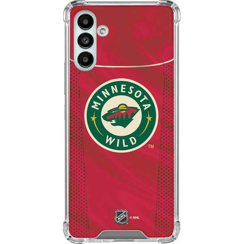 NHL Minnesota Wild Home Jersey Galaxy A13 5G Clear Case