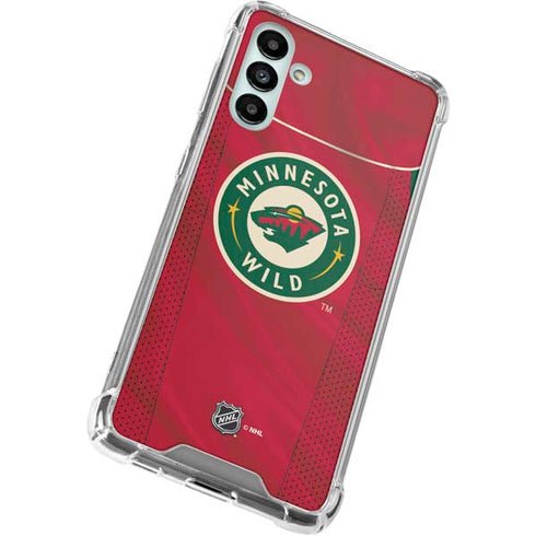 NHL Minnesota Wild Home Jersey Galaxy A13 5G Clear Case