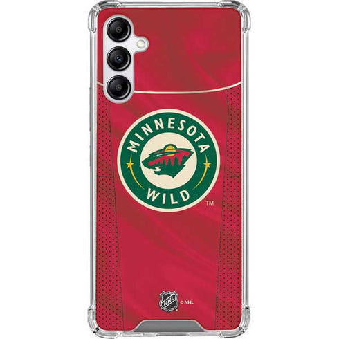 NHL Minnesota Wild Home Jersey Galaxy A14 5G Clear Case