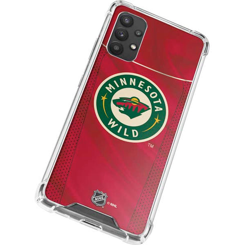 NHL Minnesota Wild Home Jersey Galaxy A32 5G Clear Case