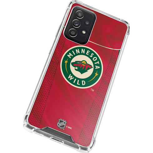 NHL Minnesota Wild Home Jersey Galaxy A52 5G Clear Case