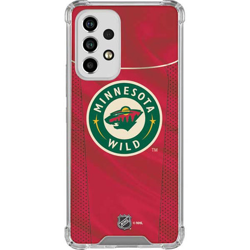 NHL Minnesota Wild Home Jersey Galaxy A53 5G Clear Case