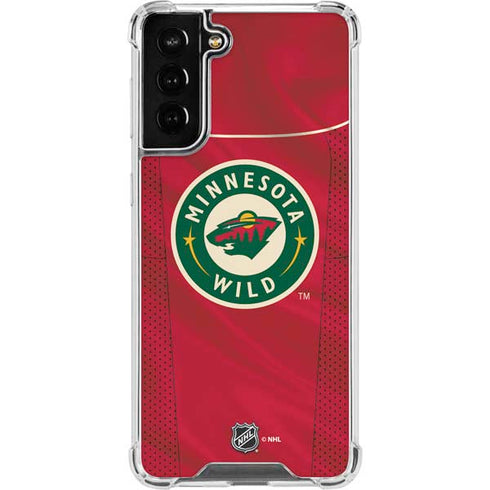 NHL Minnesota Wild Home Jersey Galaxy S21 FE Clear Case