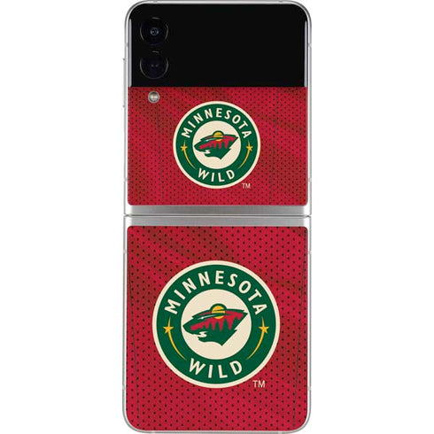 NHL Minnesota Wild Home Jersey Galaxy Z Flip3 5G Skin