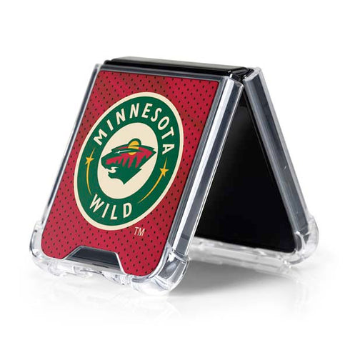 NHL Minnesota Wild Home Jersey Galaxy Z Flip5 5G Clear Case