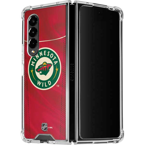 NHL Minnesota Wild Home Jersey Galaxy Z Fold4 5G Clear Case