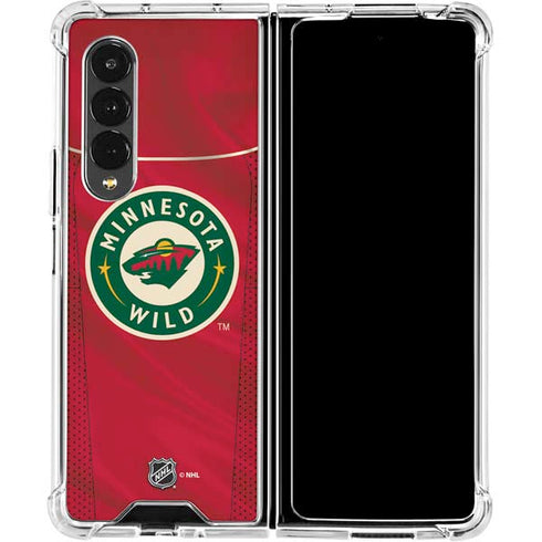 NHL Minnesota Wild Home Jersey Galaxy Z Fold4 5G Clear Case