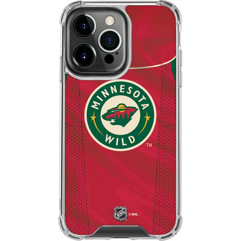NHL Minnesota Wild Home Jersey iPhone 14 Pro Clear Case