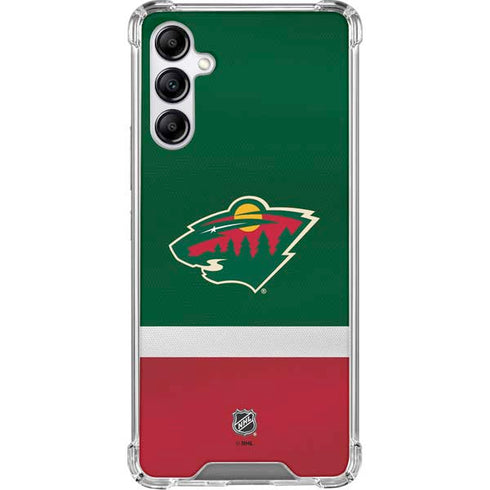 NHL Minnesota Wild Jersey Galaxy A15 5G Clear Case
