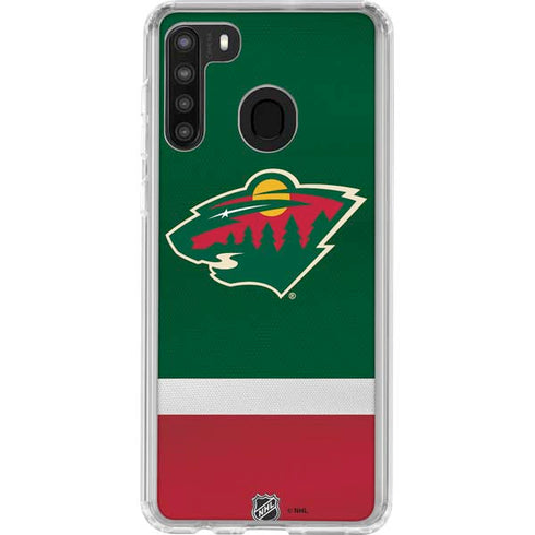 NHL Minnesota Wild Jersey Galaxy A21 Clear Case