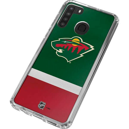 NHL Minnesota Wild Jersey Galaxy A21 Clear Case