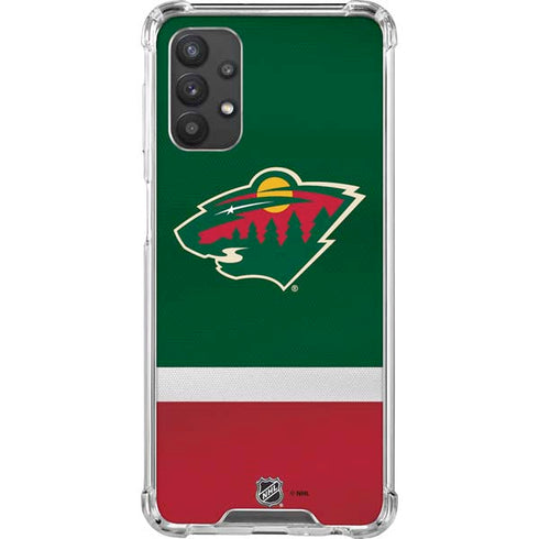 NHL Minnesota Wild Jersey Galaxy A32 5G Clear Case