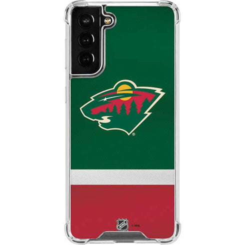 NHL Minnesota Wild Jersey Galaxy S21 FE Clear Case