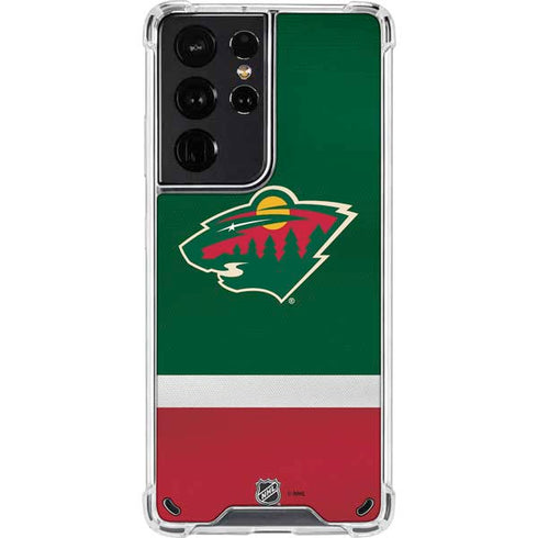 NHL Minnesota Wild Jersey Galaxy S21 Ultra 5G Clear Case