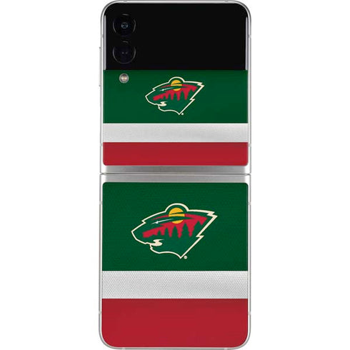 NHL Minnesota Wild Jersey Galaxy Z Flip3 5G Skin