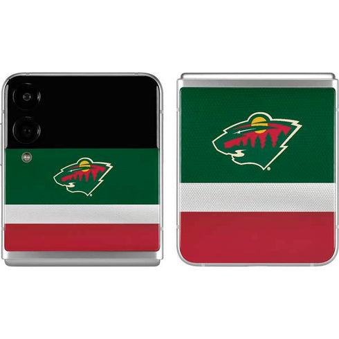 NHL Minnesota Wild Jersey Galaxy Z Flip4 5G Skin