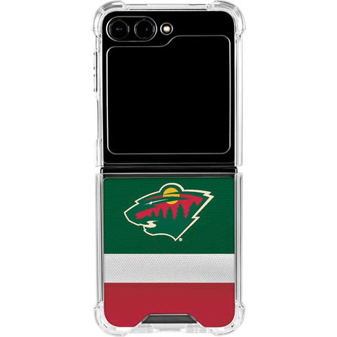NHL Minnesota Wild Jersey Galaxy Z Flip5 5G Clear Case