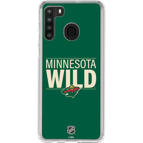 NHL Minnesota Wild Lineup Galaxy A21 Clear Case