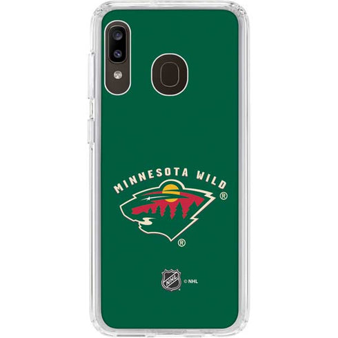 NHL Minnesota Wild Solid Background Galaxy A20 Clear Case