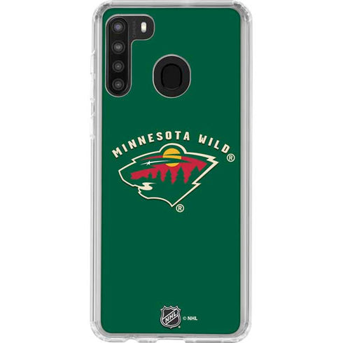 NHL Minnesota Wild Solid Background Galaxy A21 Clear Case