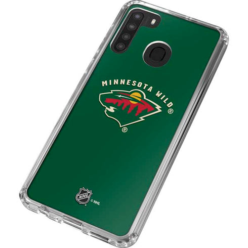 NHL Minnesota Wild Solid Background Galaxy A21 Clear Case