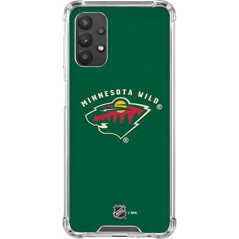 NHL Minnesota Wild Solid Background Galaxy A32 5G Clear Case