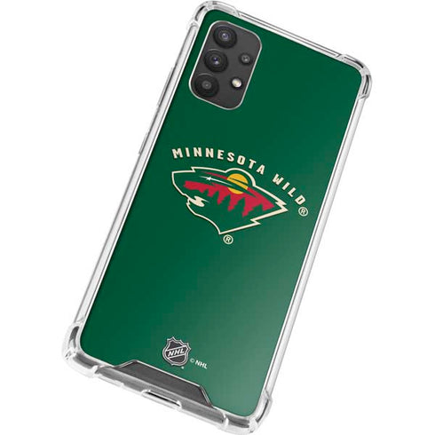 NHL Minnesota Wild Solid Background Galaxy A32 5G Clear Case