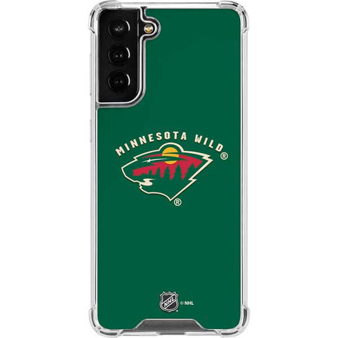 NHL Minnesota Wild Solid Background Galaxy S21 FE Clear Case