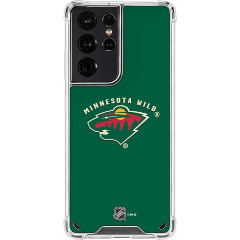 NHL Minnesota Wild Solid Background Galaxy S21 Ultra 5G Clear Case