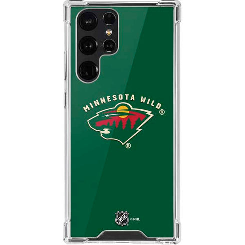 NHL Minnesota Wild Solid Background Galaxy S22 Ultra Clear Case