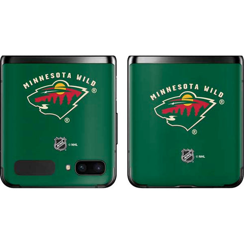 NHL Minnesota Wild Solid Background Galaxy Z Flip Skin