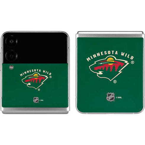 NHL Minnesota Wild Solid Background Galaxy Z Flip4 5G Skin