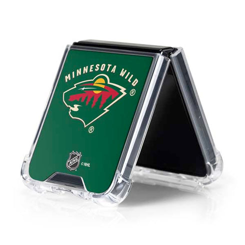 NHL Minnesota Wild Solid Background Galaxy Z Flip5 5G Clear Case