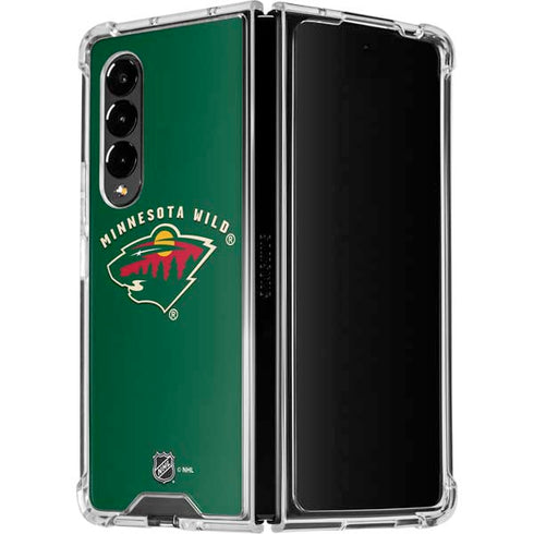 NHL Minnesota Wild Solid Background Galaxy Z Fold4 5G Clear Case