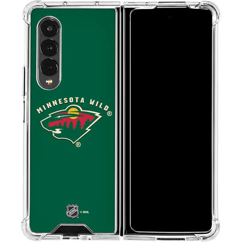 NHL Minnesota Wild Solid Background Galaxy Z Fold4 5G Clear Case