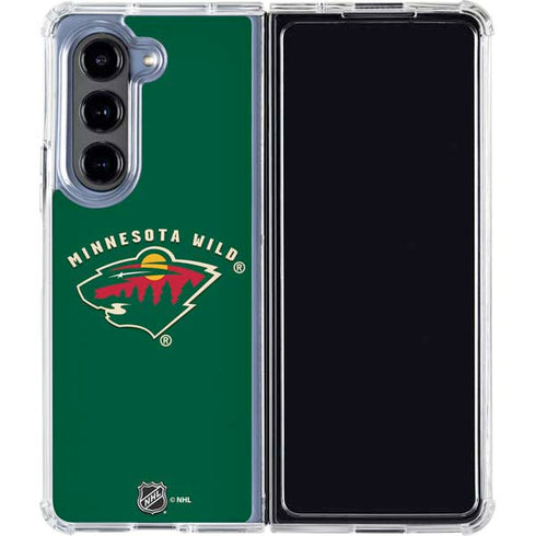NHL Minnesota Wild Solid Background Galaxy Z Fold5 5G Clear Case
