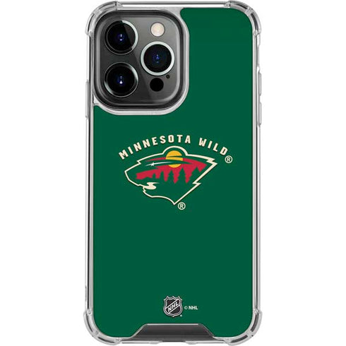 NHL Minnesota Wild Solid Background iPhone 14 Pro Clear Case