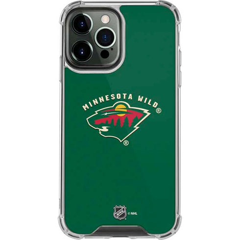 NHL Minnesota Wild Solid Background iPhone 14 Pro Max Clear Case