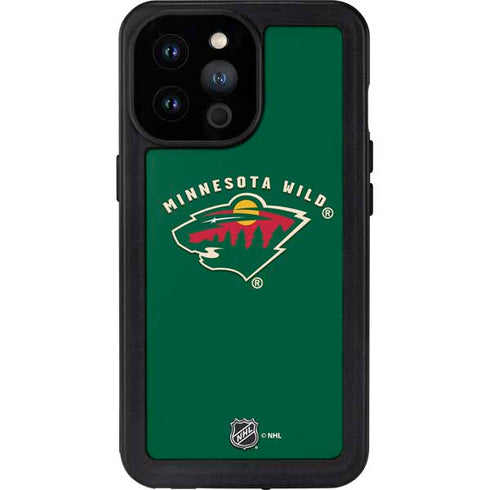 NHL Minnesota Wild Solid Background iPhone 14 Pro Max Waterproof Case