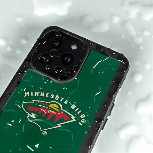 NHL Minnesota Wild Solid Background iPhone 14 Pro Max Waterproof Case