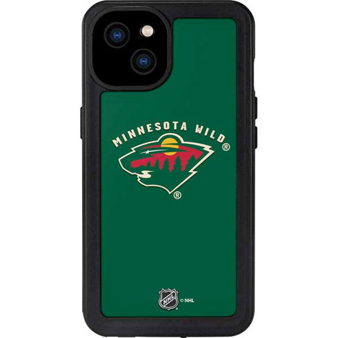 NHL Minnesota Wild Solid Background iPhone 15 Plus Waterproof Case