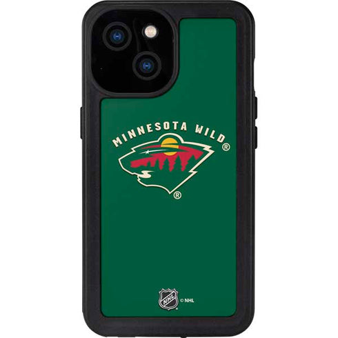 NHL Minnesota Wild Solid Background iPhone 15 Waterproof Case