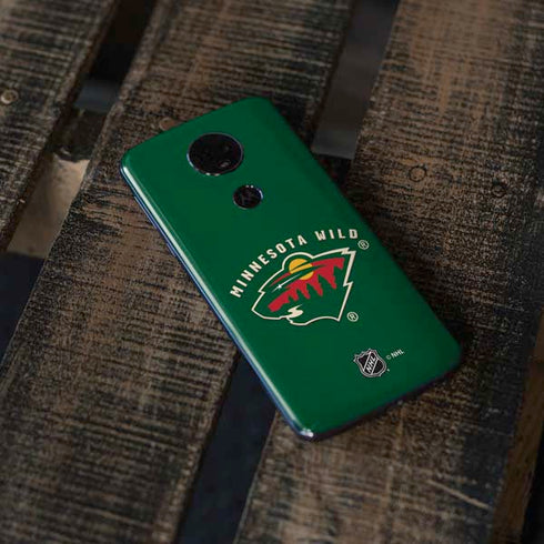 NHL Minnesota Wild Solid Background Moto E5 Plus Skin